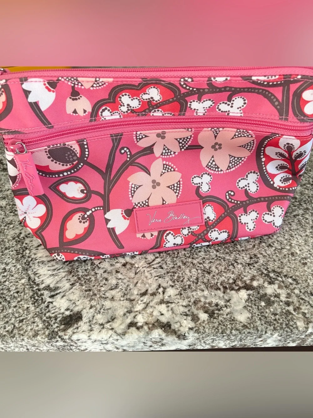 Vera Bradley double zip cosmetic bag